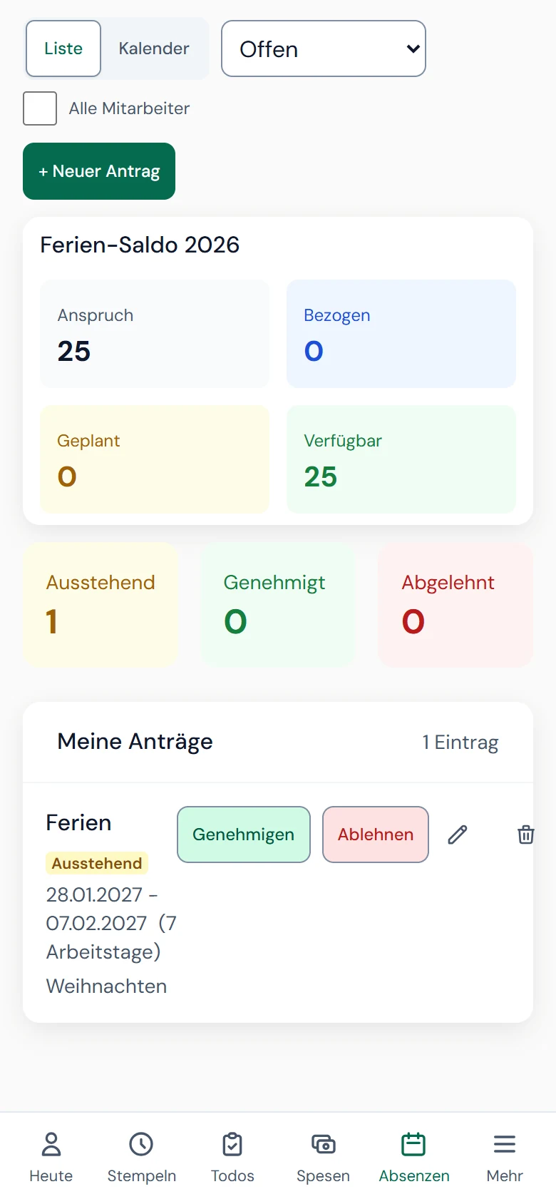 Absenzen am Handy