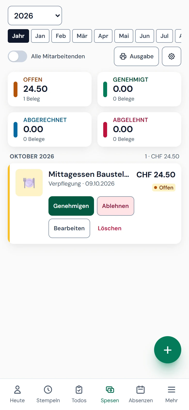 Spesen am Handy